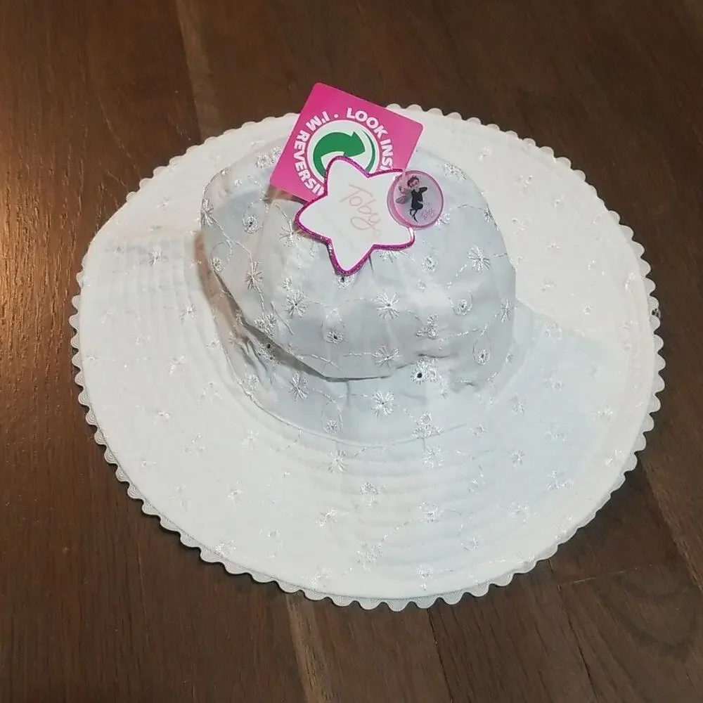 NWT Toby Toddler Eyelet Reversible Gingham Plaid Sun Hat